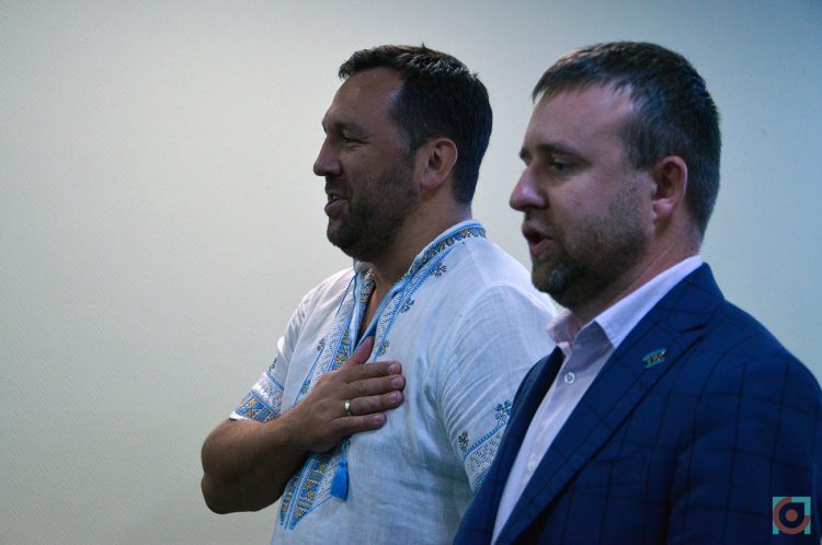 Головний «рухівець» Віктор Кривенко із волинським «рухівцем» Дмитром Климуком