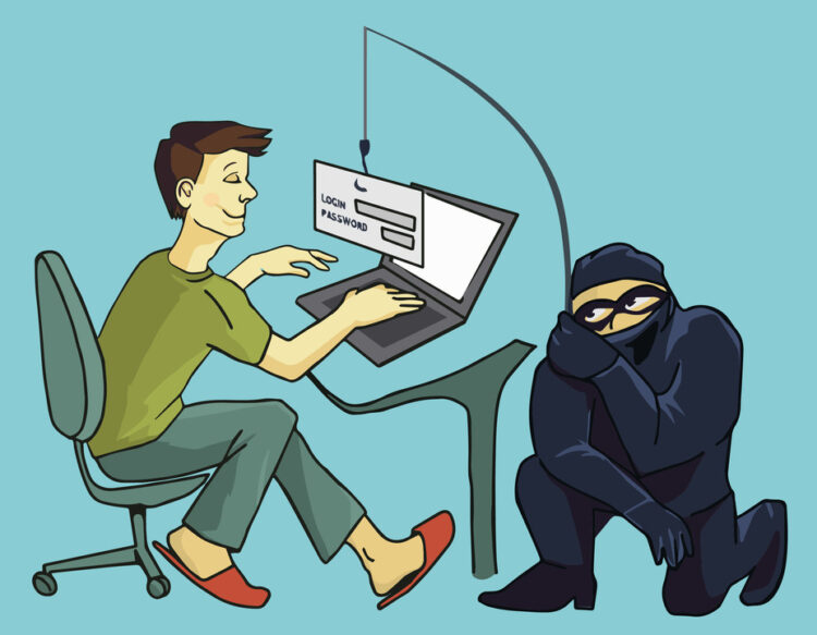 Computer Crime: Internet Phishing a login and password concept