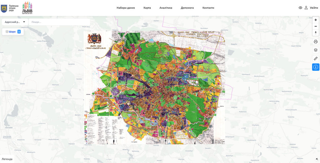 Генеральний план Львова на геопорталі генплан